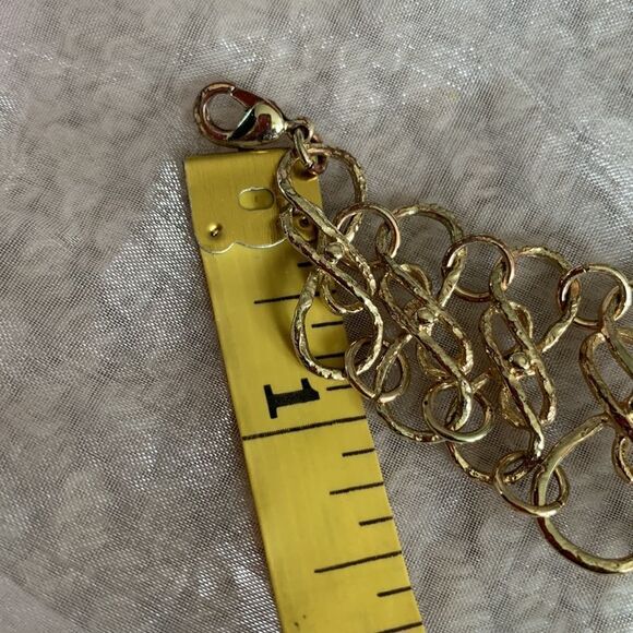 🟢3 items for $20——-STATEMENT necklace graduated links goldtone total length 23” - Picture 3 of 5